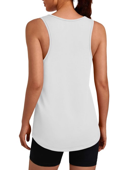 3rd hill Women's Workout Tank Tops Racerback Quick Dry Sleeveless Shirt for Yoga Running Gym Loose Fit Athletic Tanks White M