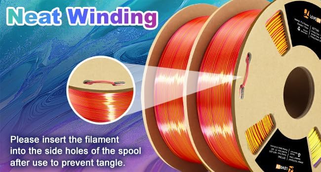 LOVOON Silk PLA 3D Printing Filament Bundle 2KG, PLA Filament 1.75mm Shiny