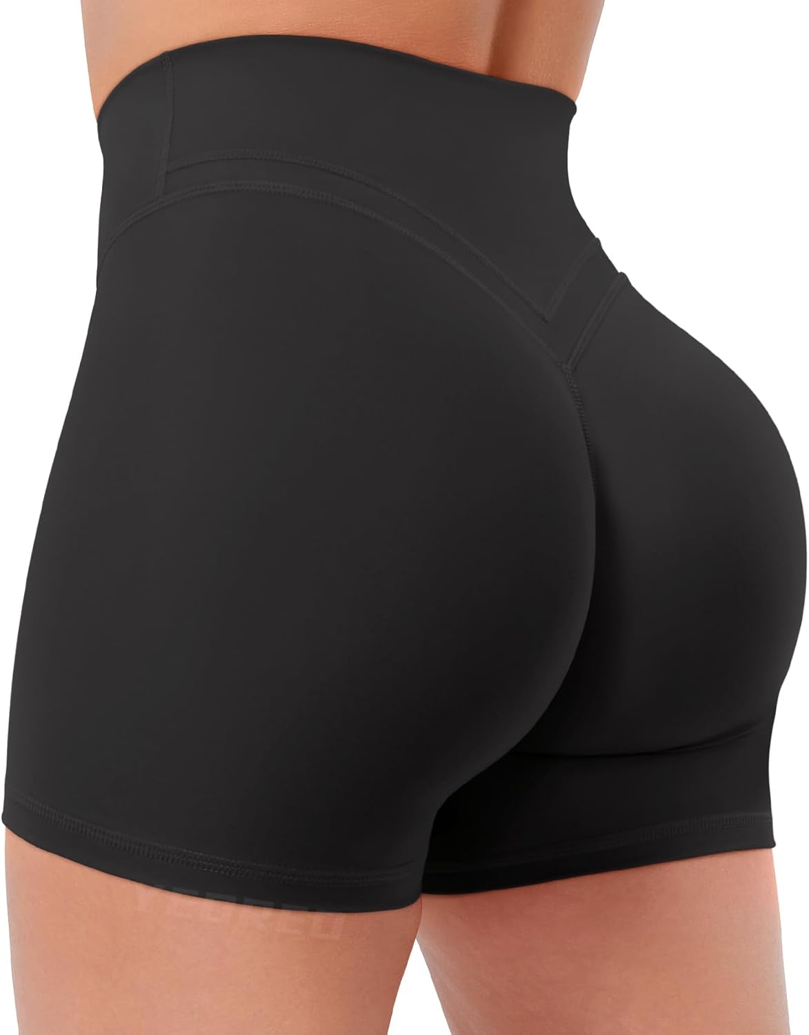 YEOREO Women's High Waisted Gym Workout Shorts - Tummy Control & Hidden Scrunch | 4.5" Booty Shorts