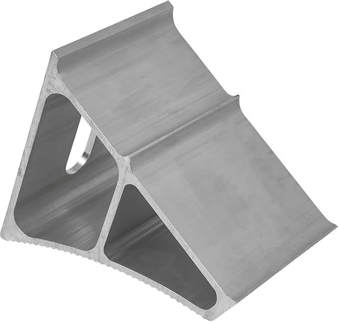 Buyers Products WC7118A Aluminum Wheel Chock with Ribbed Slope, 6 x 8.75 x 5.86 Inch, Added Security for Chocking Semi Trailers and Trucks, Ideal for Snow and Ice Conditions
