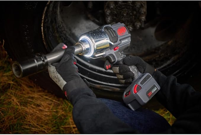 Ingersoll Rand W8571-K2 3/4" 20V Cordless Impact Wrench 2 Battery Kit, 2000 ft-lb Torque, 6" Extended Anvil, Friction Ring Thru-hole, Pistol