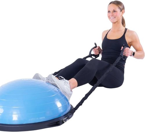 BOSU Pro Balance Trainer - Stability Exercise Tool with Resistance Bands | 300 lb Capacity, Blue