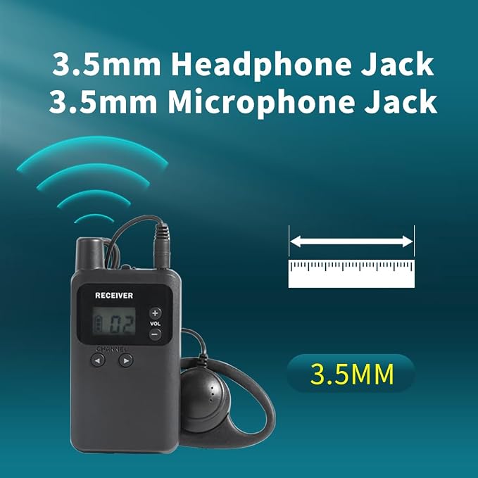AGJ Wireless Tour Guide System, Tour Guide Microphone and Speaker, Tour Guide