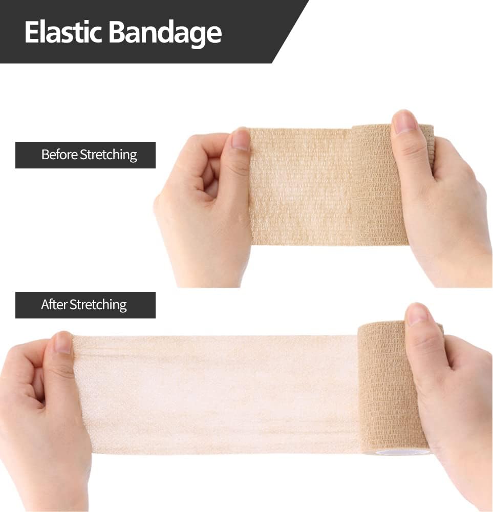 Self-Adhesive Bandage Wraps by 12Pcs | 2in x 5 Yards - Ideal for Sports, Wrist, Ankle Support