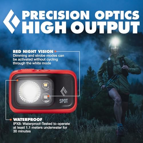 BLACK DIAMOND Spot 400 Headlamp, AAA Powered, Dimmable, Bright, BD Octane