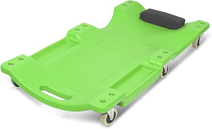 Magshion Automotive Creeper Under Car Roller, 40 Inch Low Profile Creepers with Padded Headrest and Tool Tray, 330 lbs Capacity Portable Floor Creeper for Home Garage Automotive Shop (Green)
