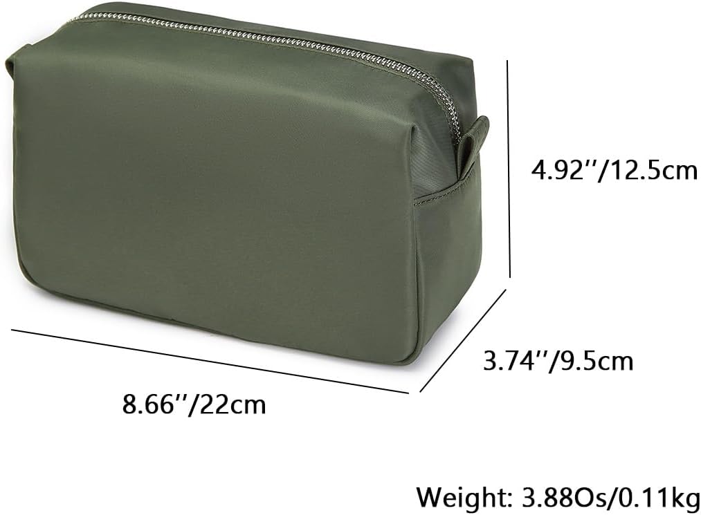 Travel Makeup Bag, Ring Clasp Wristlet Organizer (Army Green)