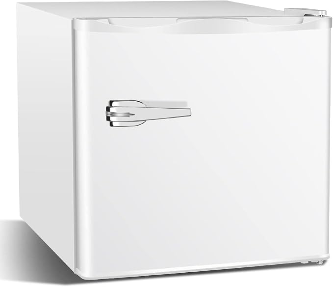 Antarctic Star 1.2 Cu.Ft Mini Upright Freezer, Compact Refrigerator with Adjustable Thermostat & Removable Shelves, Freestanding Small Freezer for Home Kitchen Office Garage, White