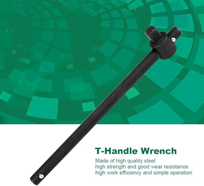 Walfront Sliding Wrench Breaker Bar T Handle Socket Wrench Heavy Duty Steel With Ergonomic Design (3/4", 1777g/62.7oz)