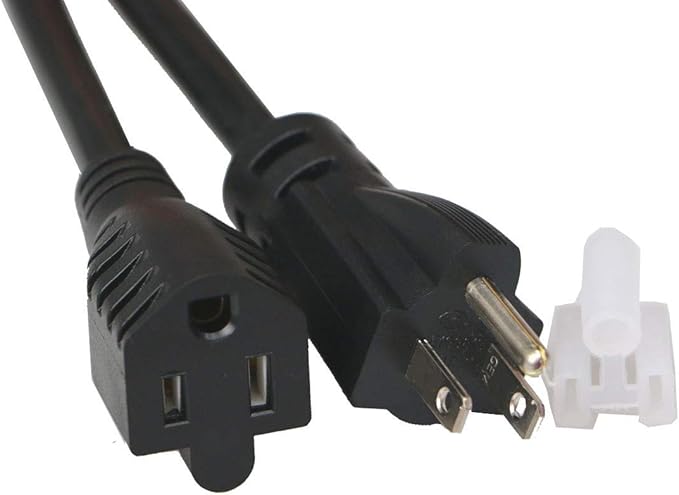 10Feet Outdoor Extension Cord,105℃ Temperature Resistant 15Amp Big Plug Anti-Load 14AWG 3 Prong Heavy Duty Tools Equipment Power Extension Cord (3.1Meters,Black)