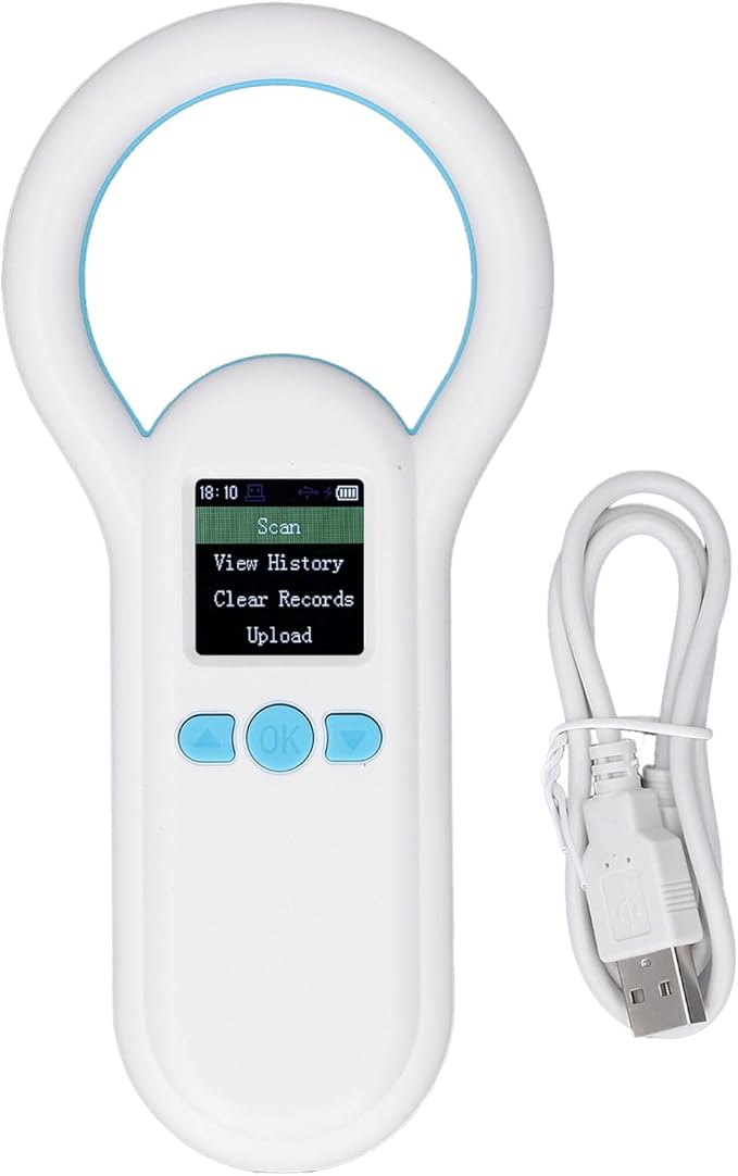S20 Pet Microchip Scanner, ABS Material, 500 Records Storage, USB Upload, Fast Recognition for Dogs and Cats