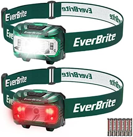 EverBrite Headlamp, 2 Pack Kids Headlamp with Red Light and Memory Function, Head Lamp for Adults and Kids with 5 Modes, Bright Headlamps for Camping, Running, Christmas Gifts, Batteries Included