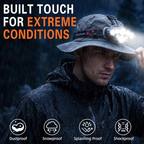 MIOISY Led Headlamp Rechargeable 3 Pack, Super Bright Headlight Flashlight