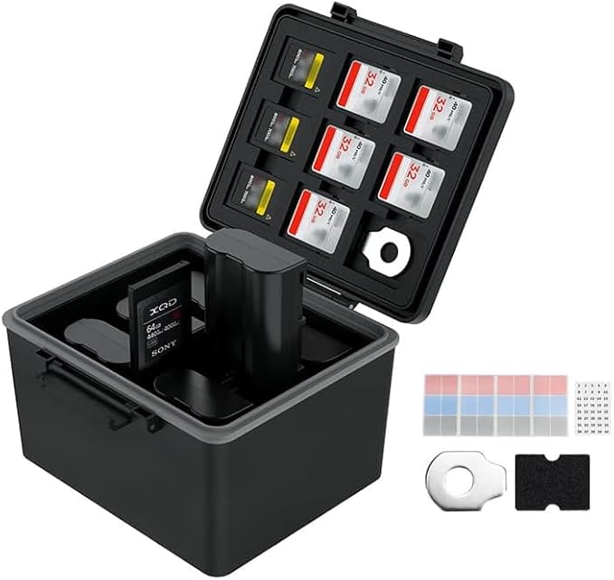 LP-E6 EN-EL15C NP-W235 FZ100 Camera Battery and Memory Card Case