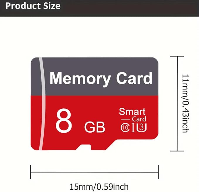 2 Pack Memory Card 8GB with Adapter, High Speed TF Card, UHS-I C10 A1 Memory TF