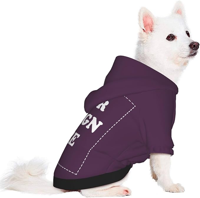 Personalized Chihuahua Dog Hoodie, Custom Pet Warm Sweatshirt Costume with Name Number Photo, Customize ID Clothes for Pupppy Kitten Dogs Cats, PlumPurple, XXS