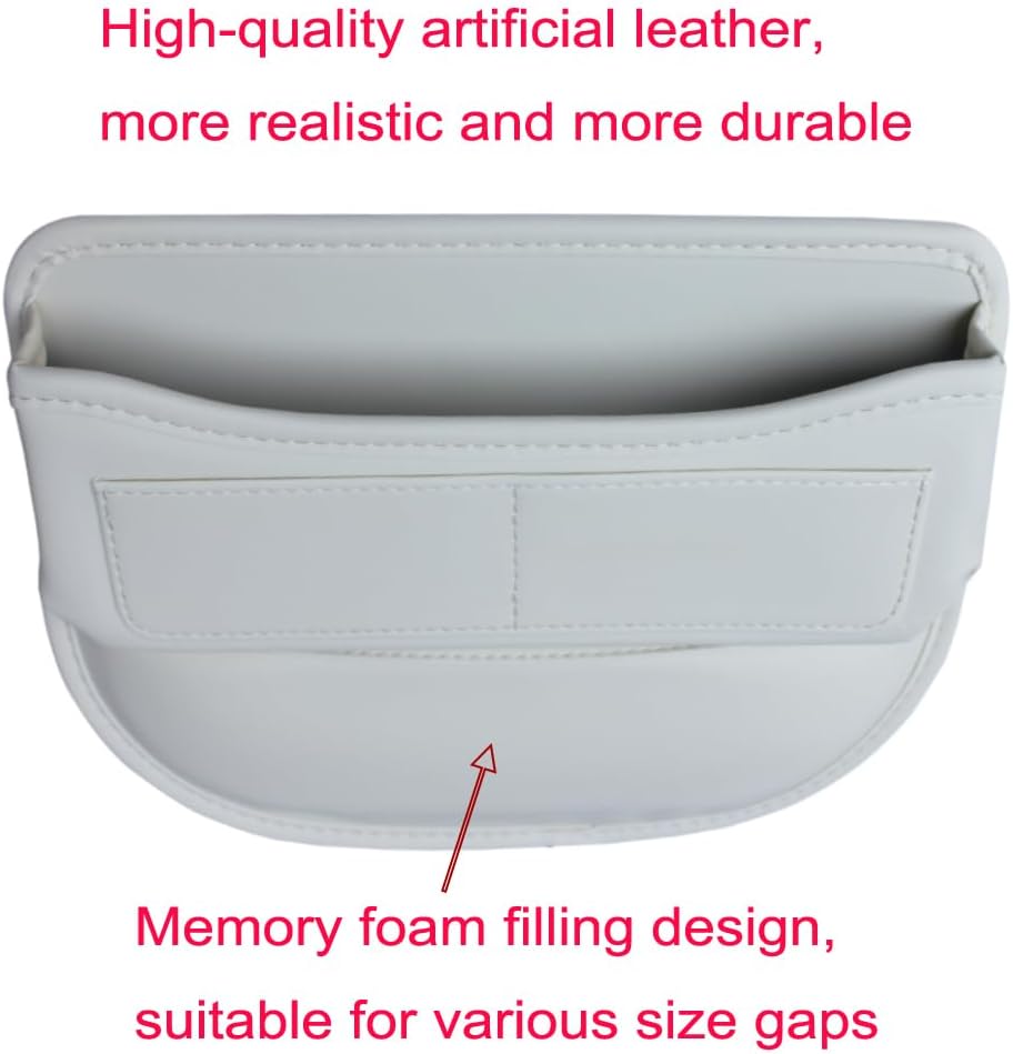 Seat Gap Organizer Car Seat Console Organizer Front Seat Side Storage Bag Center Console Side Pocket Car Seat Crevice Storage Seat Gap Filler Between Seat Storage Pouch（Beige）
