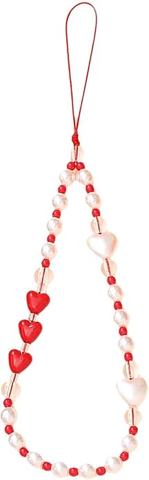 Beaded Phone Charm Lanyard Strap Girly Style Fixed Beads Pearl Lanyards