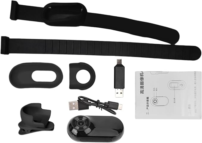 1080P Pet Camera Collar with 90° Wide Angle Lens, Mini Dog Cat Collar Camera with IPS Screen - Continuous Recording & Comfortable Silicone Fit for Outdoor Activity (Black)
