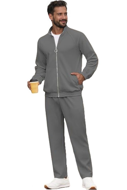 GUYLIGUYQI Mens 2 Piece Sweatsuits for Men Full Zip Casual Track Suits Athletic Jogging Suit Sets Sport Sweat Suit