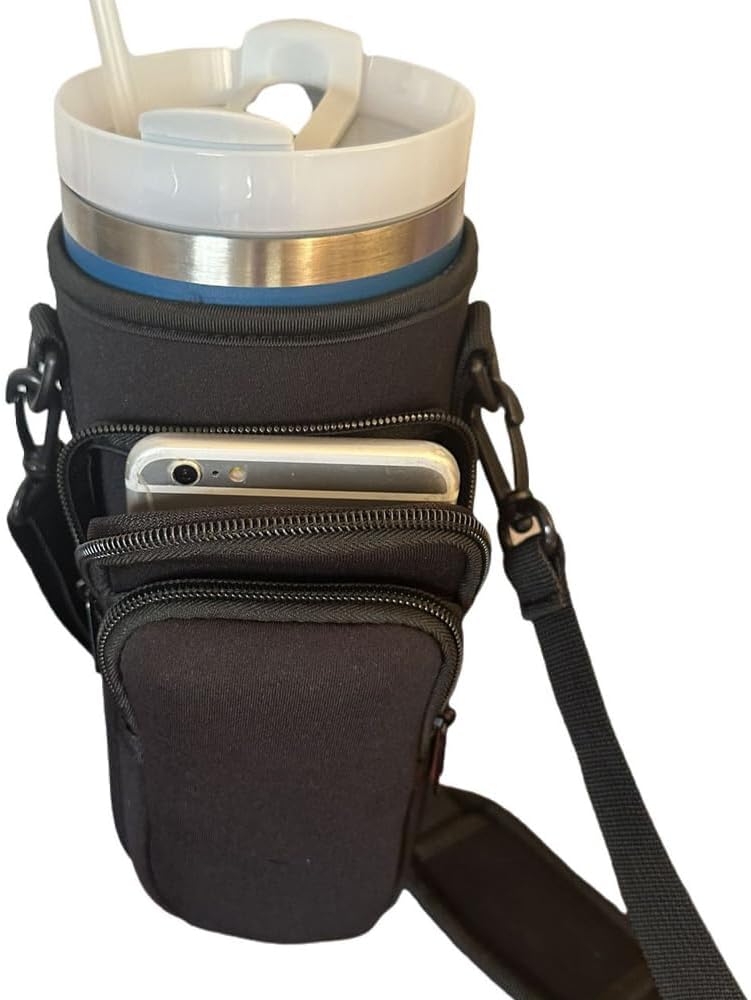 Stanley Water Bottle Carrier Bag - Phone Pocket & 3 Total Pockets for 40 oz Stanley Cup