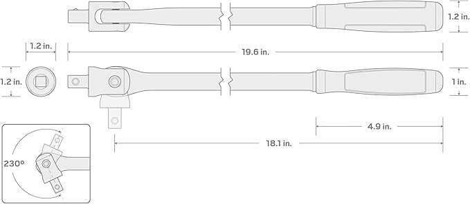 TEKTON 3/8 Inch Drive x 18 Inch Comfort Grip Breaker Bar | SBH01118