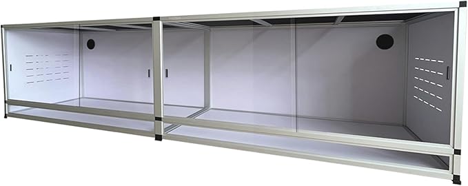PVC Reptile Enclosure 88x20x20inch Large Reptile TerrariumTempered Glass Doors Habitat 152 Gallon for Bearded Dragon Gecko Lizard Snake, Wide Breeding Lounge Vivarium Area with Sliding Doors Lock