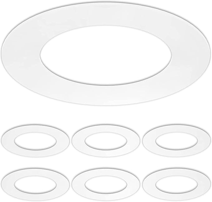 6 Pack Matte White Goof Trim Ring