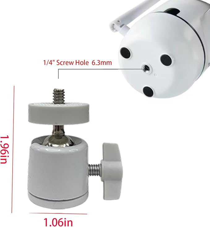 Universal 1/4" Swivel Mini Ball Head Tripod Mount 360 Degree Rotating Adapter