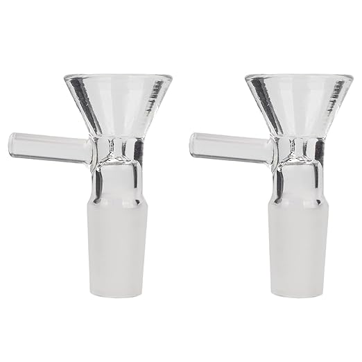 4PCS 14mm Glass Funnel Set, Thickened Heat Resistant Funnels with Handle, Multi-Purpose 14mm Glass Bowl for Kitchen Oil, Perfume, Liquid, Sand Art, Easy to Clean & Reusable