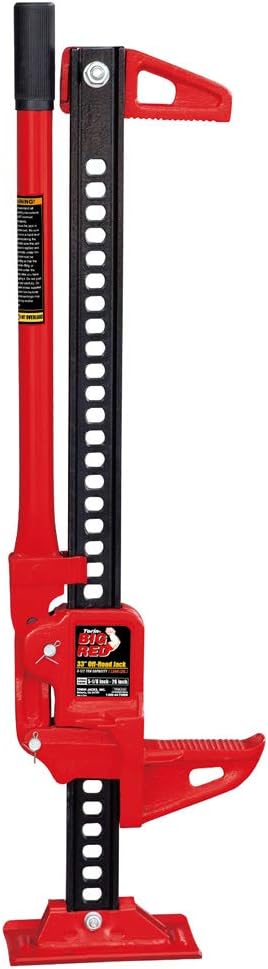 BIG RED TRA8335B Torin 33" Ratcheting Off Road Utility Farm Jack, 3 Ton (6,000 lb) Capacity, Red