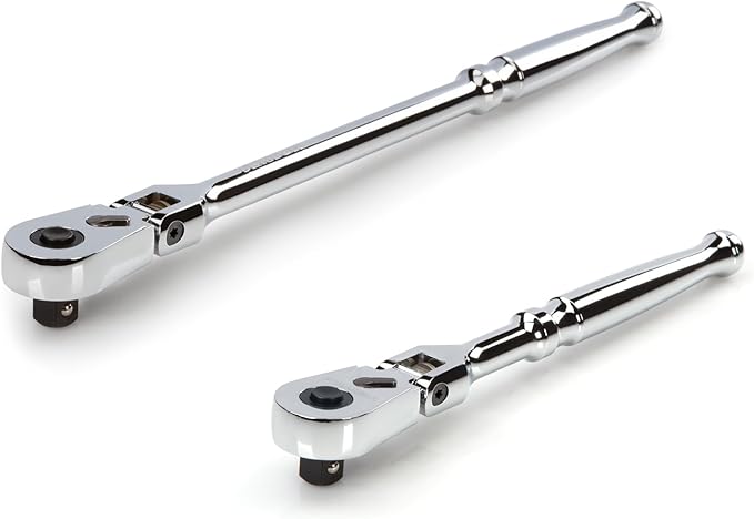 TEKTON 3/8 Inch Drive Flex Head Quick-Release Ratchet Set, 2-Piece (8, 12 in.) | SRH91301