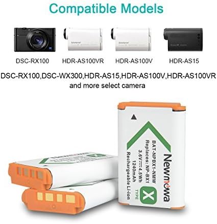 NP-BX1 Newmowa Replacement Battery and 3-Channel USB Charger Set