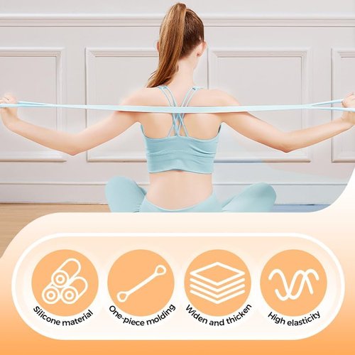 Figure 8 Resistance Band with Handles - Elastic Workout Bands for Arm, Back & Shoulder Training | Ideal for Yoga & Pilates