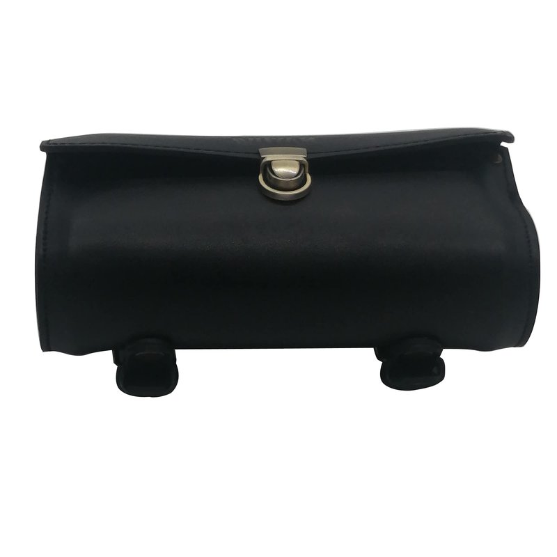 WUYAN Bike Handlebar Leather Bags Under Seat Retro Classical Mountain MTB Road Bike Leather Bag for Cell phone， Saddle Tail Rear Pouch Seat Storage Cycling Case Carry Accessories (Black)