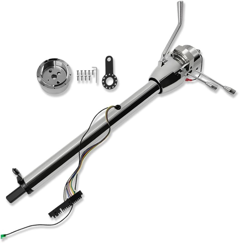 GM 32" Floor Shift Tilt Manual Steering Column Chrome with Adapter