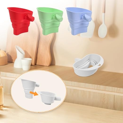 Flour Funnel for Kitchen Aid&Cream Scraper Set, Silicone Food-Grade | Stand Mixer | Leak-Proof Large Capacity Collapsible Design (White, Extended * 1 + Cream Scraper Set)