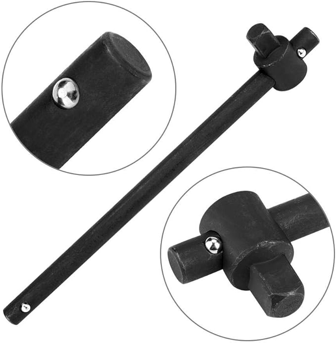 Fafeicy Sliding T Handle Socket Wrench Breaker Bar High Torsion Force Heavy Duty Steel for Vehicle Maintenance DIY(3/4" inch)