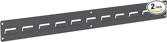 Akro-Mils 30632 Heavy Duty Wall Mount Garage Storage Steel Louvered Rail | Wall Storage Bin Hanging Organizer System for AkroBins, 32-Inch W x 3-Inch H, 2-Pack, Grey