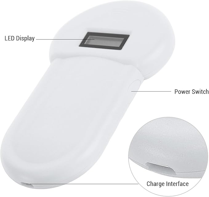 Pet Microchip Reader, Handheld Scanner for ISO11784/85 FDX B Animal Chips, Ideal for Dogs, Cats, Pigs, Livestock & Poultry Management