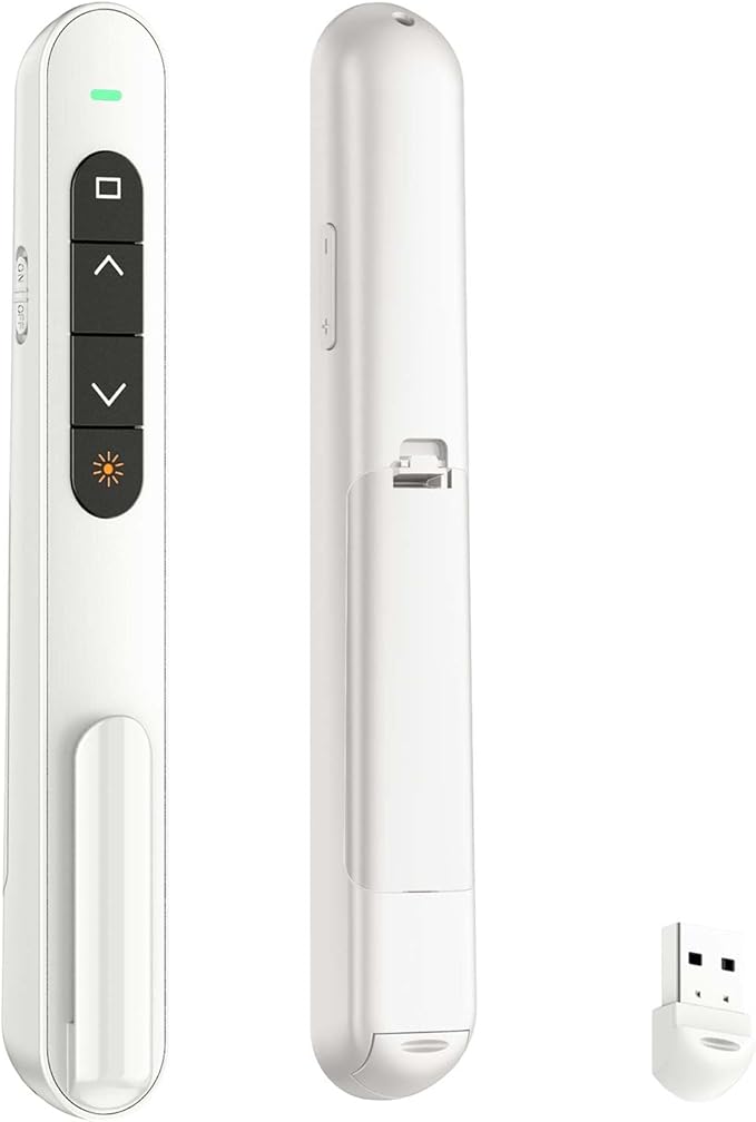 QUI Presentation Clicker with Volume Control, 2.4GHz USB Wireless Presenter