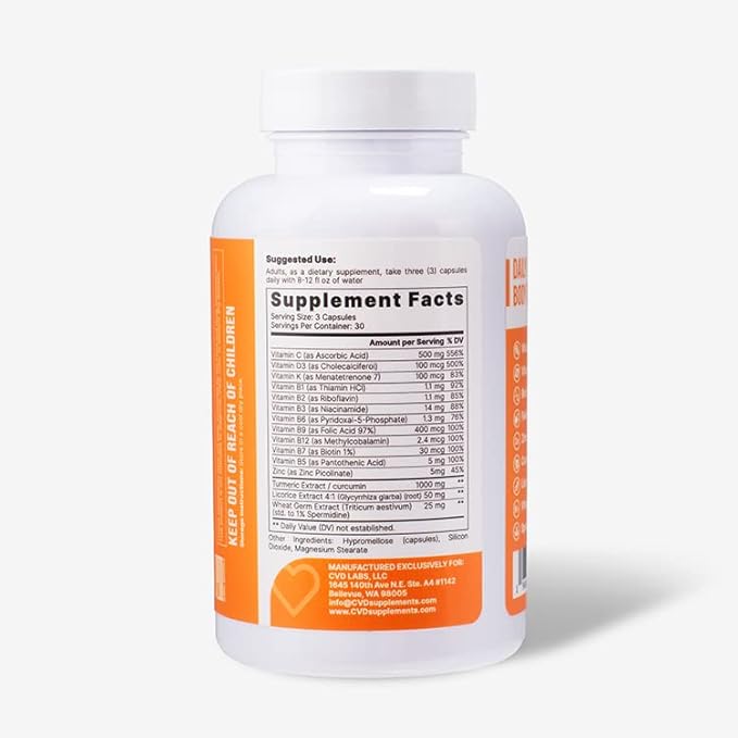 10-in-1 Immune Variant, Immune Booster Supplement with Vitamin B Complex, Zinc, Turmeric, Vitamins C & D for Immune Support and Defense, Immunity Multivitamin for Women & Men, 90 Capsules