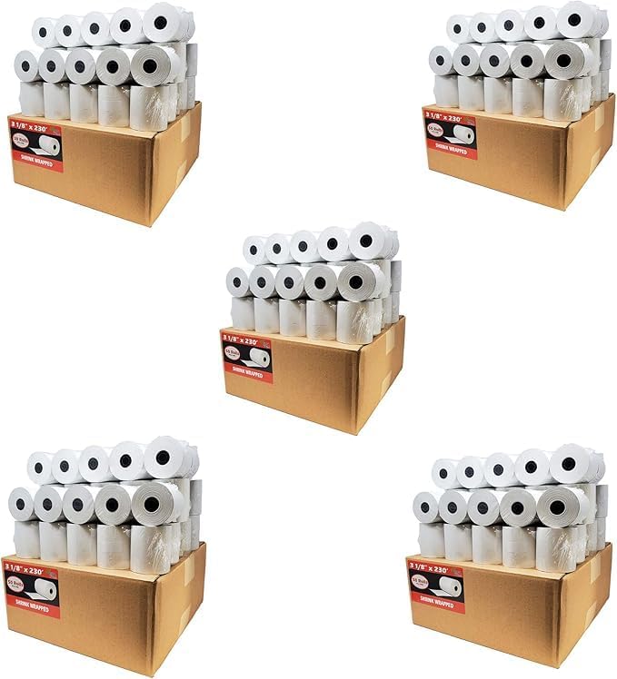 BPA Free Thermal Paper 3 1/8 x 230 Receipt Rolls fits all Clover POS Cash