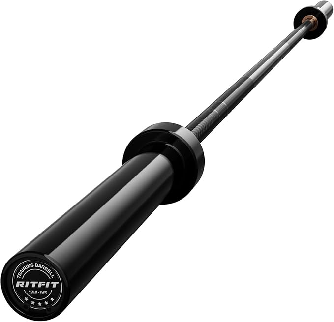 RITFIT 7FT Olympic Barbell for Strength and Weightlifting Training - 2 Inch Olympic Bar for Squat, Deadlift, Bench Press, Curl, Overhead Press - 500lbs/1000lbs/1500lbs Capacity