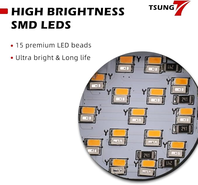 TSUNG 4PCS Motorcycle Bullet LED Front Rear Turn Signal Light SMD Blinker
