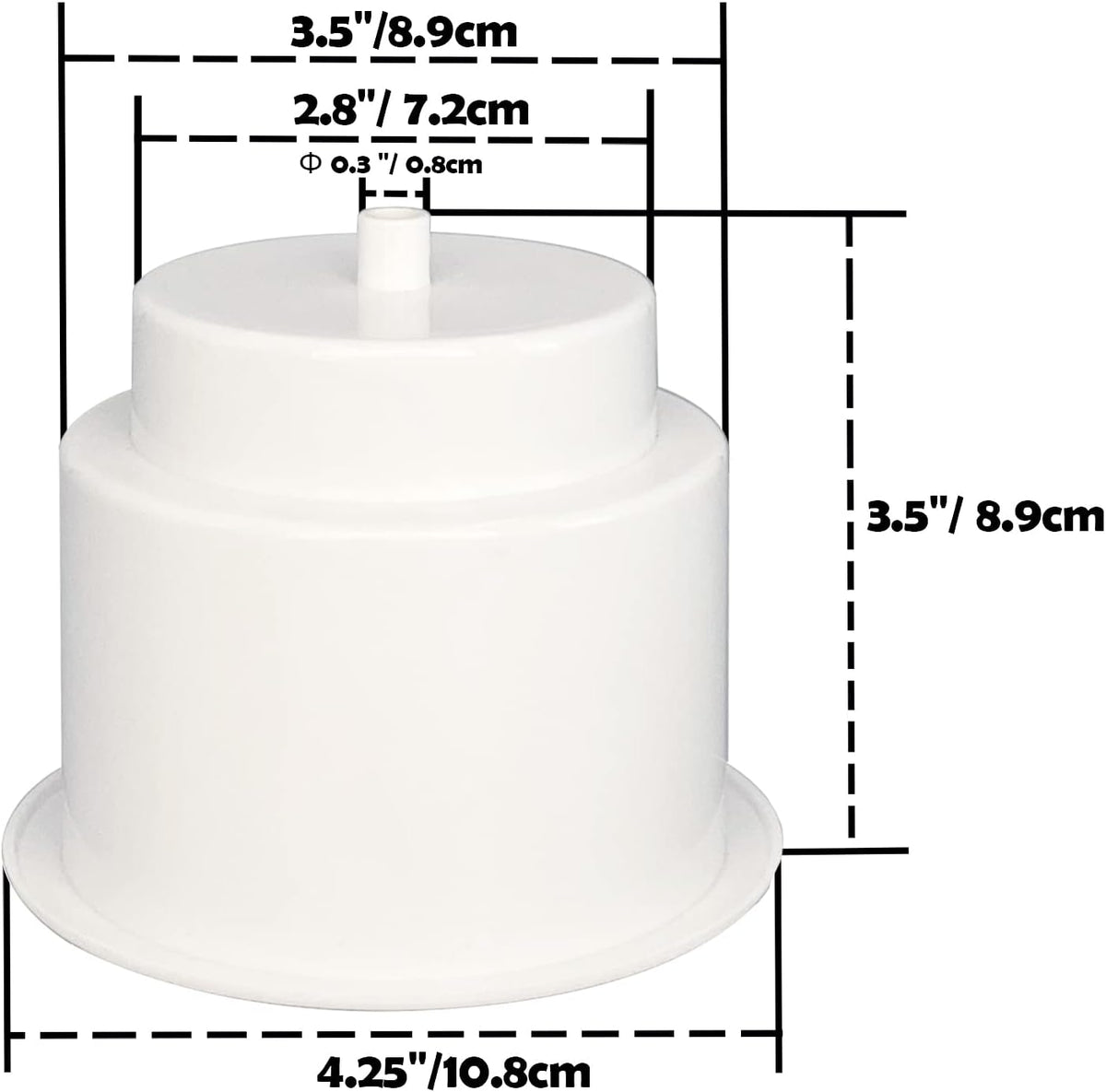 Yuanhe White Plastic Cup Drink Holder Insert with Drain for Boat Car Marine Rv, 8PCS
