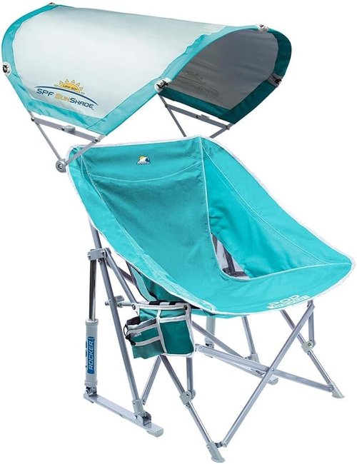 GCI Outdoor Pod Rocker - Comfortable Outdoor Rocking Chair with Sunshade Canopy | Ideal for Relaxation
