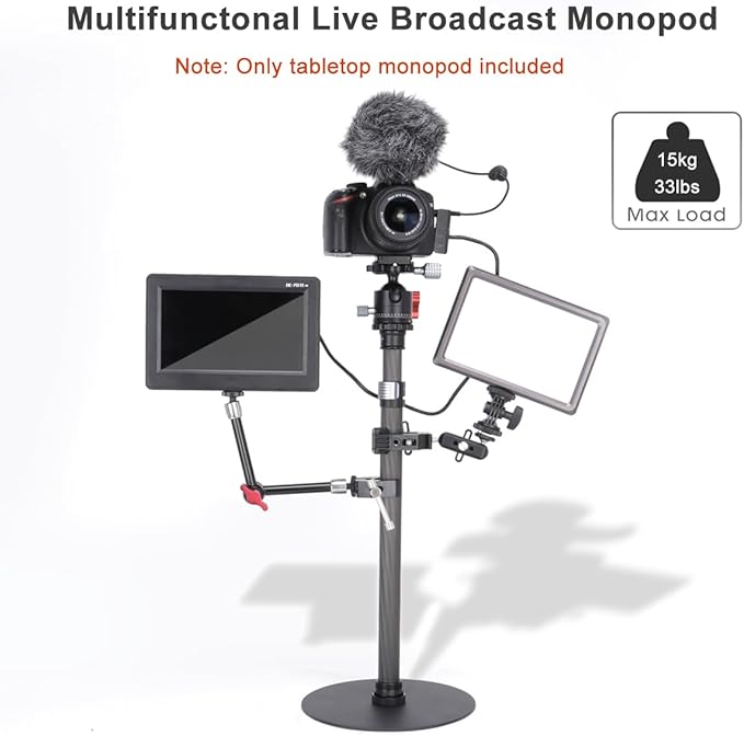 Koolehaoda Carbon Fiber Desktop Monopod Stand,
