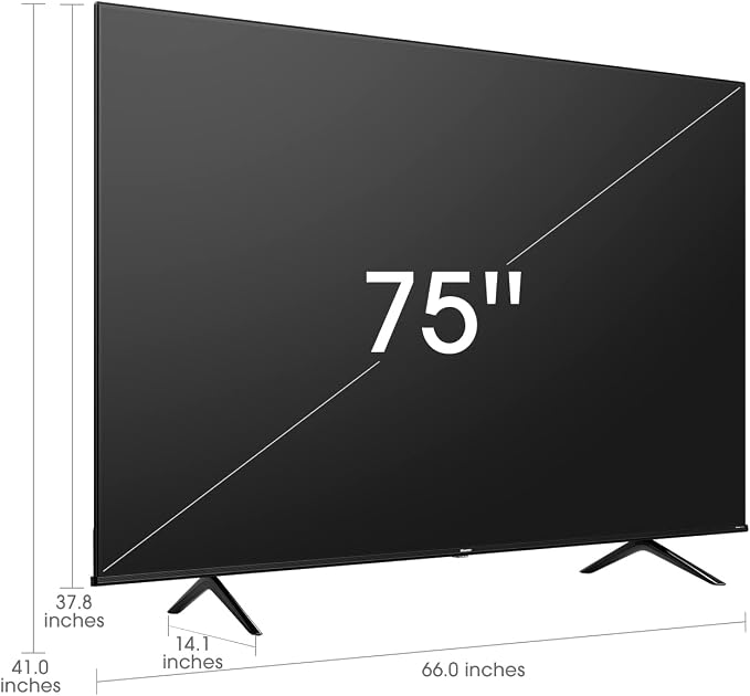 Hisense 75-Inch Class A6 Series 4K UHD Smart Google TV with Alexa Compatibility, Dolby Vision HDR, DTS Virtual X, Sports & Game Modes, Voice Remote, Chromecast Built-in (75A6H)