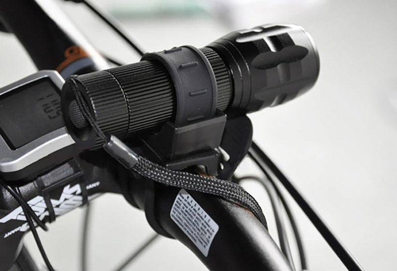 PLIAVAON Bicycle Flashlight Stand - Bicycle Front Handlebar Adjustable Headlamp Flashlight Holder, Pump Clamp - Cycling Gear Accessories, Single Pack